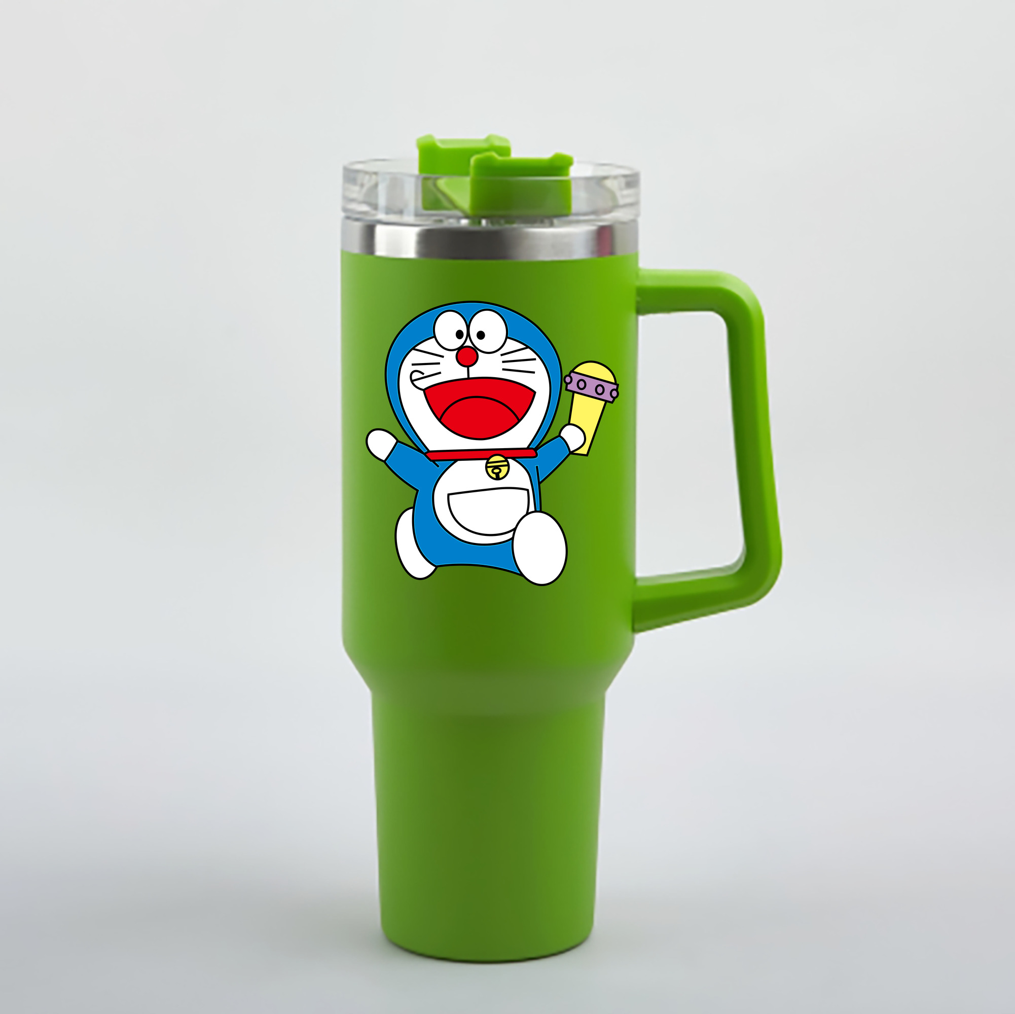 （画像用） ドラえもん Doraemon 1200mL車用タンブラー - クリスタルステッカー（プラスチックストロー付き）